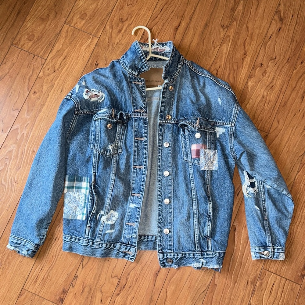 American Eagle Patchwork Denim Jacket - image 1
